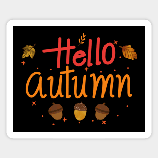 Cute Hello Autumn Season Thanksgiving and Fall Color Lovers Sticker